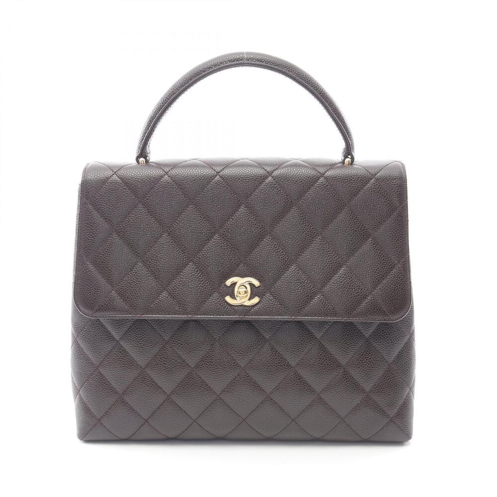 Chanel Matelasse Handbag Calfskin Cowhide Brown
